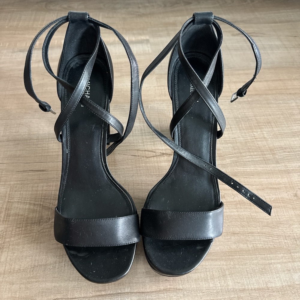 MICHAEL Michael Kors Black Strappy Heels